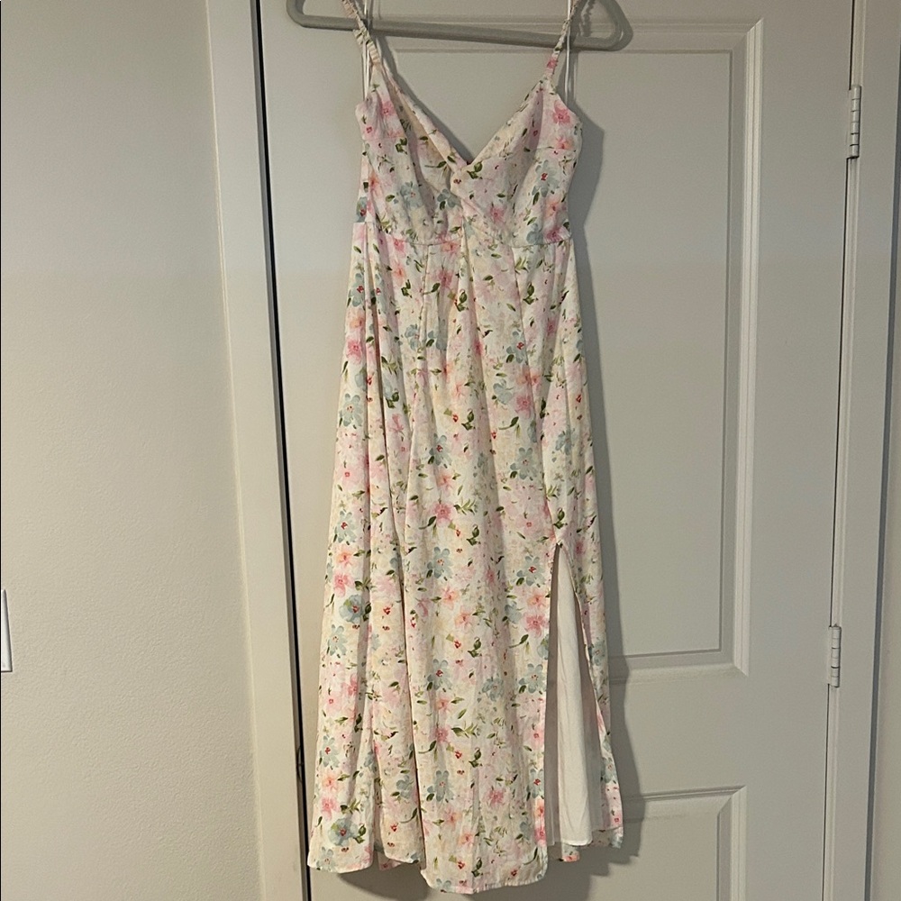 Abercrombie & Fitch Floral Pink and Cream Maxi Dress